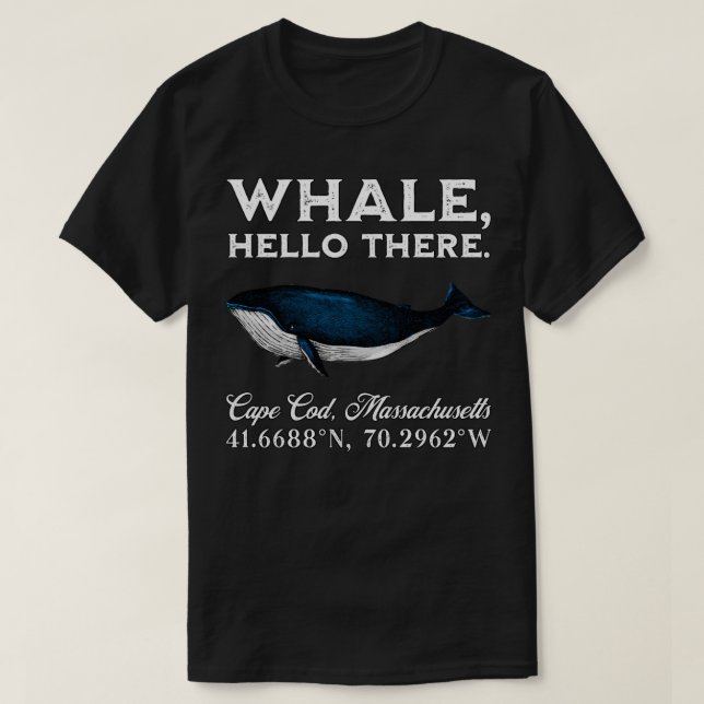Camiseta Cabo Cod Massachusets Ballena Hola Coordinadora (Diseño del anverso)