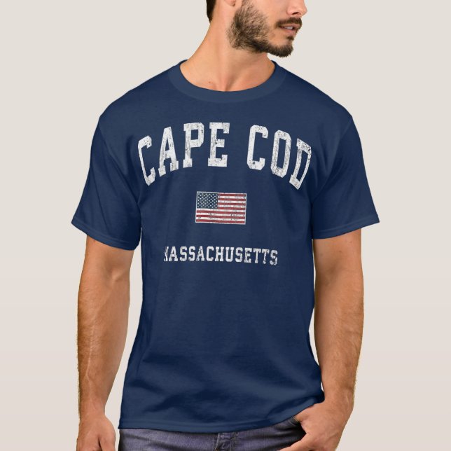 Camiseta Cabo Cod Massachusetts MAMÁES bandera estadouniden (Anverso)