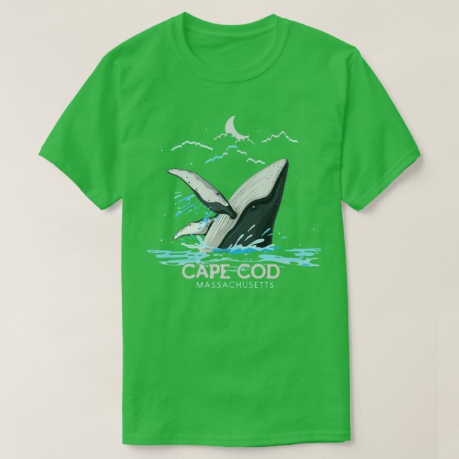Camiseta Cabo Cod Massachusetts Whale Watts Humpback Wha (Diseño del anverso)