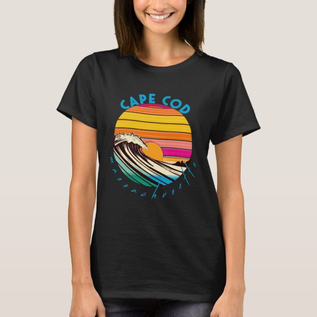 Camiseta Cabo Cod Retro Estilo Años 80 Playa de Massachuset (Anverso)