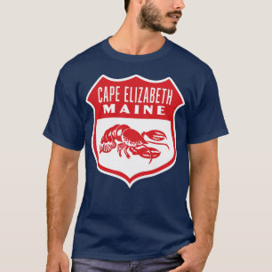 Camiseta Cabo Elizabeth Maine Retro Shield Red