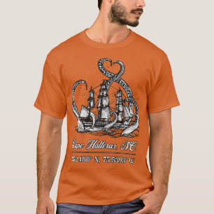 Camiseta Cabo Hatteras NC Coordenadas náuticas Octopus