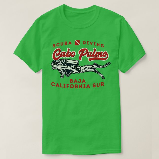 Camiseta Cabo Pulmo Baja California Scuba Diver (Diseño del anverso)