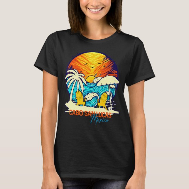 Camiseta Cabo San Lucas Sunset México Vacaciones Parejas Fa (Anverso)