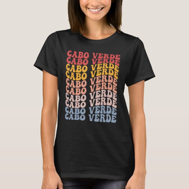 Camiseta Cabo Verde Groovy Retro Cape Verdean (Anverso)