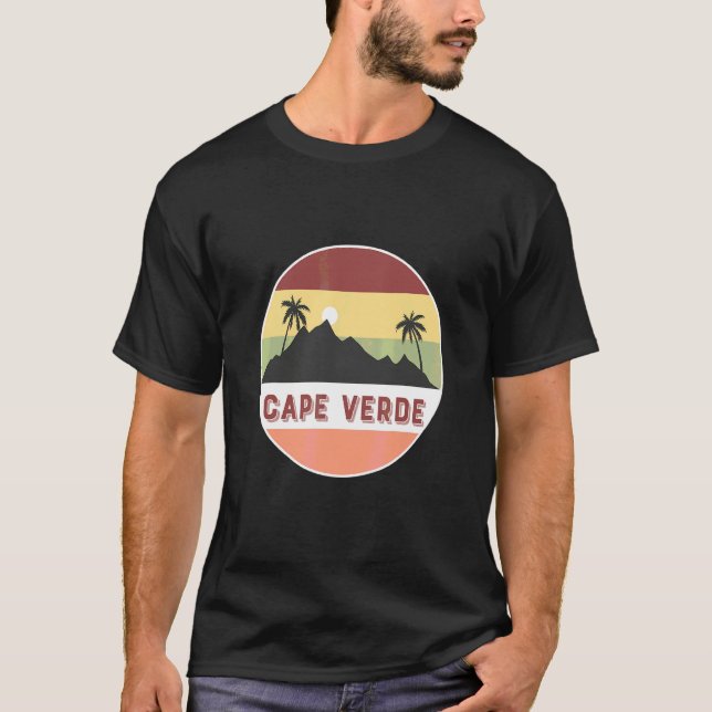 Camiseta Cabo Verde Montaña Y Palmeras (Anverso)