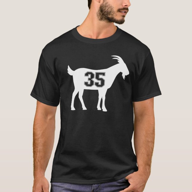 Camiseta Cabra 35 G.O.A.T. Número Treinta Y Cinco Cabras (Anverso)