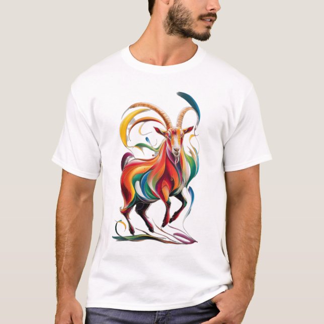 Camiseta Cabra Arte hermoso  (Anverso)