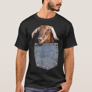 Camiseta Cabra Bolsillo Cabra Bebé Espiando Cabra Divertida