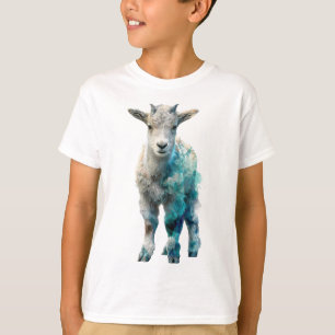 Camiseta Cabra Cabritilla Acuarela Azul Caprichosa