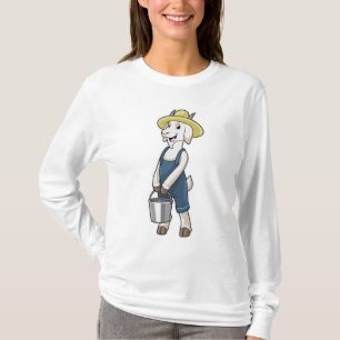 Camiseta Cabra como granjero con cubo