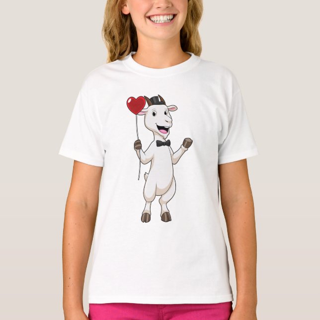 Camiseta Cabra como Groom con globo cardíaco (Anverso)