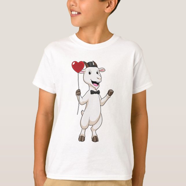 Camiseta Cabra como Groom con globo cardíaco (Anverso)