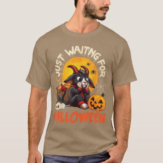 Camiseta Cabra con Calabaza Bats Skull Spider solo espera H