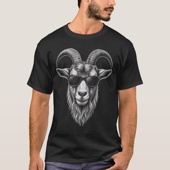 Camiseta Cabra con gafas de sol (Anverso)