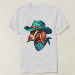 Camiseta Cabra con un elegante Gorra de vaquero y Bandana