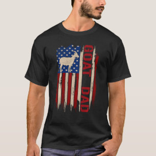 Camiseta Cabra Dad American Bandera Estadounidense Agricult