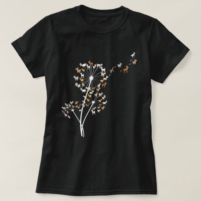 Camiseta Cabra Dandelion Flor Funny Animales Amantes Tee Fo (Diseño del anverso)