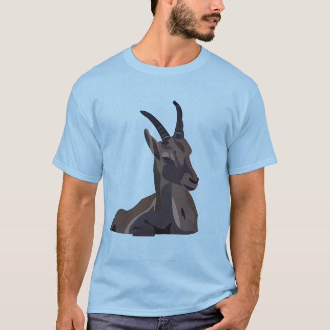 Camiseta Cabra de Arte Animal Ibex Goat (Anverso)