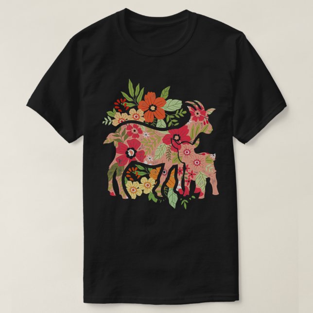 Camiseta Cabra de flor de granja (Diseño del anverso)