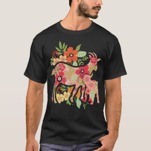 Camiseta Cabra de flor de granja