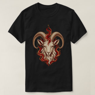 Camiseta Cabra de Fuego Yin refinada de Borgoña