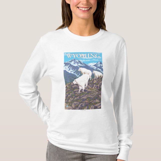 Camiseta Cabra de montaña blanca FamilyWyoming (Anverso)