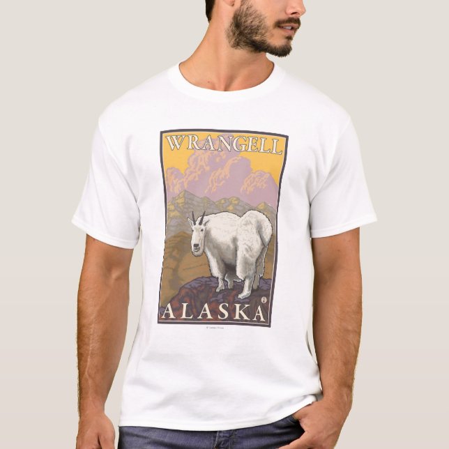 Camiseta Cabra de montaña - Wrangell, Alaska (Anverso)