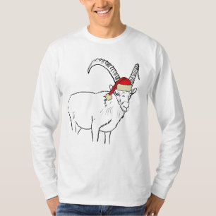 Camiseta Cabra de Navidad Divertida Festiva Santa Animal Hu