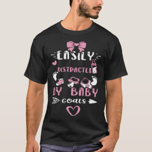 Camiseta Cabra distrada fácilmente por bebé cabra niña