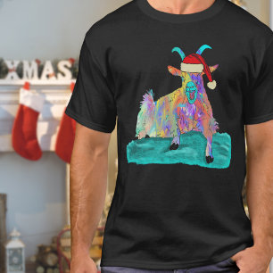 Camiseta Cabra divertida de Navidad gritando