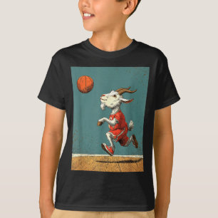 Camiseta Cabra Divertida Linda Animal Baloncesto Divertido