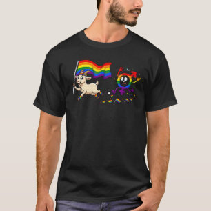 Camiseta Cabra Divertida Orgullo Lésbico Gay LGBT Arcoíris