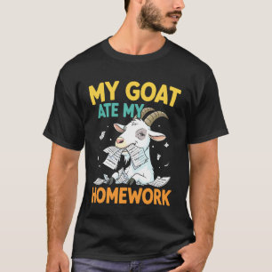 Camiseta Cabra Divertida Se Comió Mi Tarea Granja Animal Es