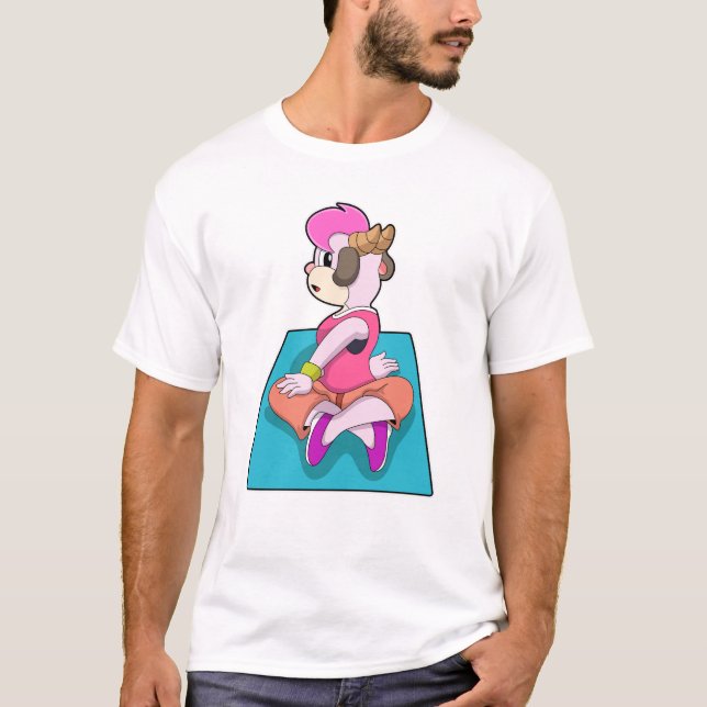 Camiseta Cabra en Yoga en yoga (Anverso)