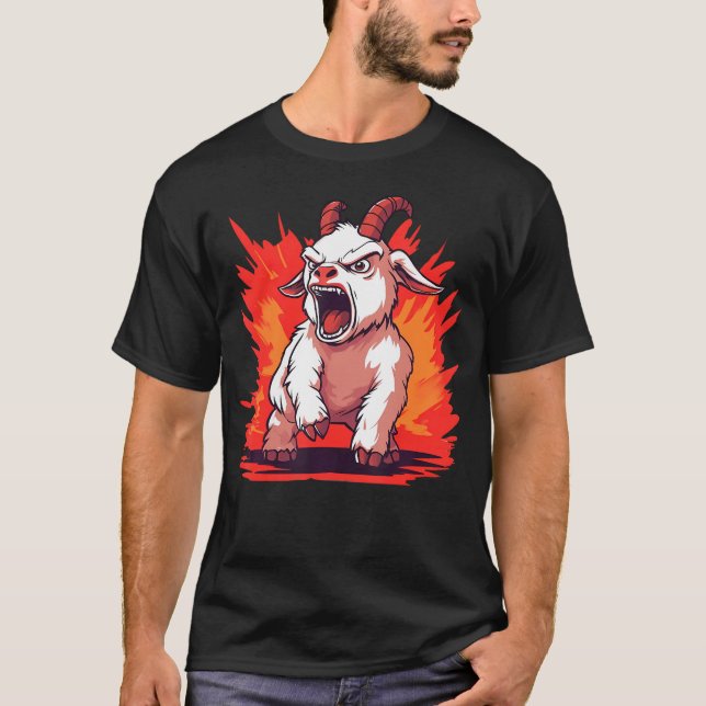 Camiseta Cabra Enojada Cabra Divertida (Anverso)