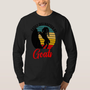 Camiseta Cabra Fácilmente Distraída Por Cabras Retro Vintag