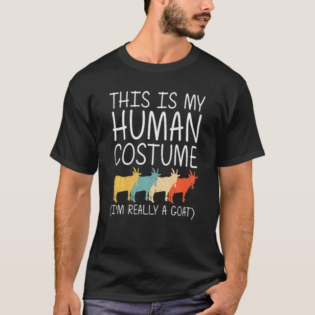 Camiseta Cabra Halloween Oveja Humana Niño Niñera Fácil (Anverso)