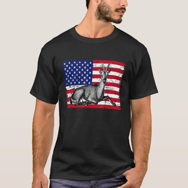 Camiseta Cabra Patriótica 4 De Julio Boys Goat Americaaa (Anverso)