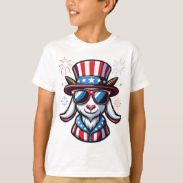 Camiseta Cabra Patriótica 4 de Julio Cabra Bandera American