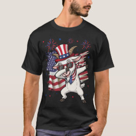 Camiseta Cabra Patriótica 4 de Julio Cabra Bandera American