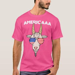 Camiseta Cabra Patriótica 4 De Julio Hombres Divertidos Ame