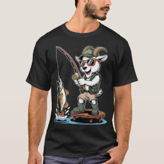 Camiseta Cabra pescadora genial atrapando lubina grande