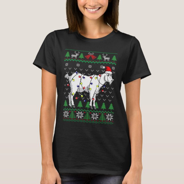 Camiseta Cabra Santa Hat ilumina a divertida agricultora de (Anverso)