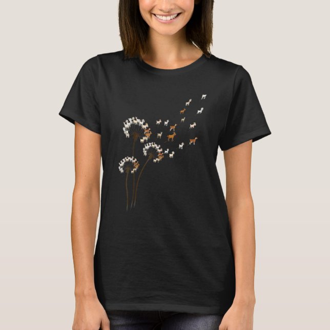 Camiseta Cabras Con Flores De Diente De León  Agricultura   (Anverso)