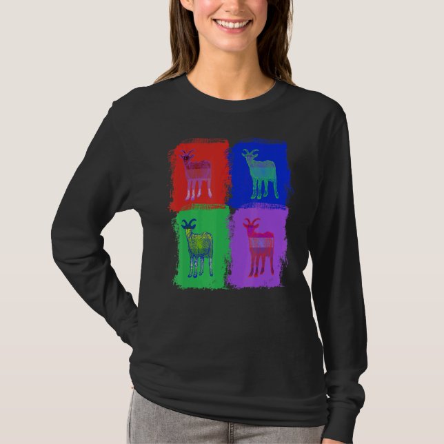 Camiseta cabras de cabra Arte pop (Anverso)
