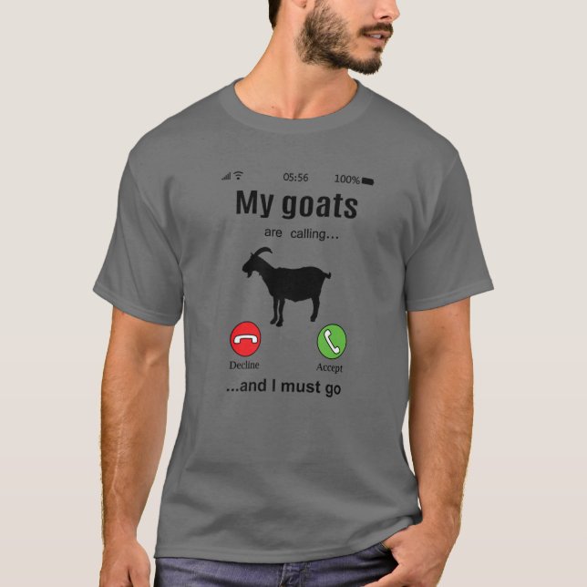 Camiseta Cabras de cabra están llamando a un agricultor de  (Anverso)