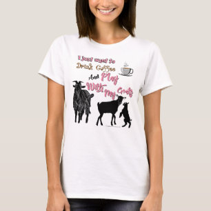 Camiseta CABRAS Desea beber café y jugar con cabras DK