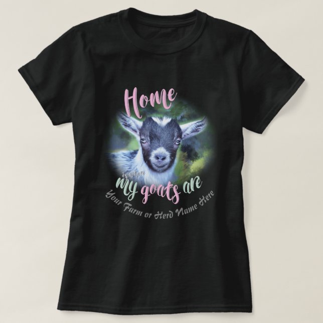 Camiseta CABRAS | La casa de la cabra pigmea es donde mis c (Diseño del anverso)