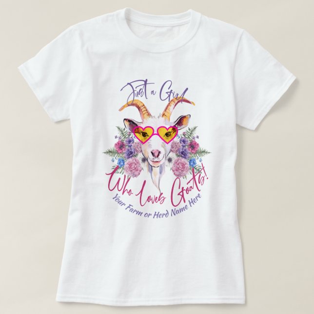 Camiseta CABRAS | Sólo un Chica que ama a las cabras (Diseño del anverso)
